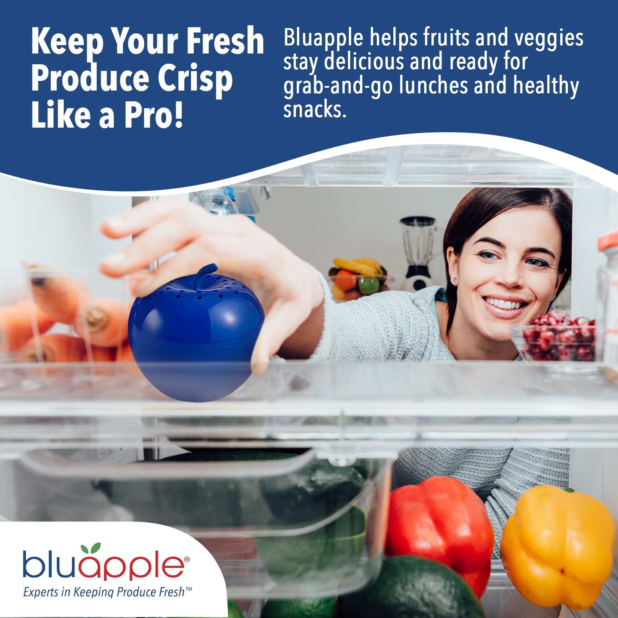 BluApple two-pack setup ready to extend produce life at home.