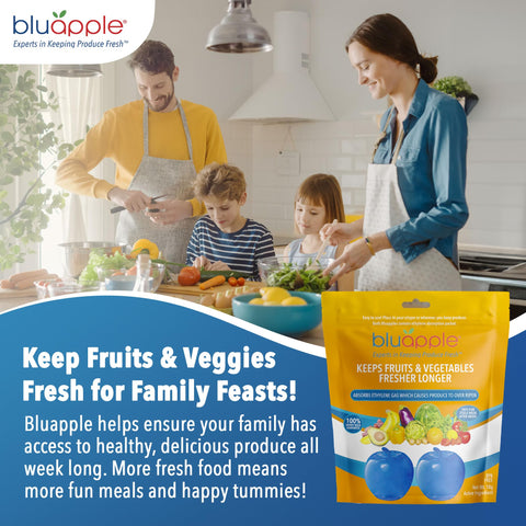 USA-made Bluapple packaging supports reusable produce protection