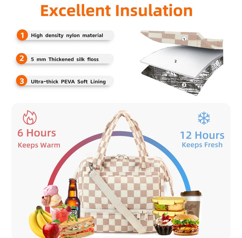 Bluboon lunch box adjustable shoulder strap for comfortable carrying.