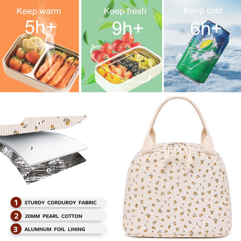 Bluboon insulated lunch bag inside view keeps meals fresh during commutes.