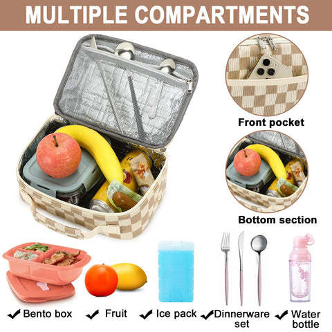 Bluboon lunch bag dimensions show 22x16x19 cm for ample packing.