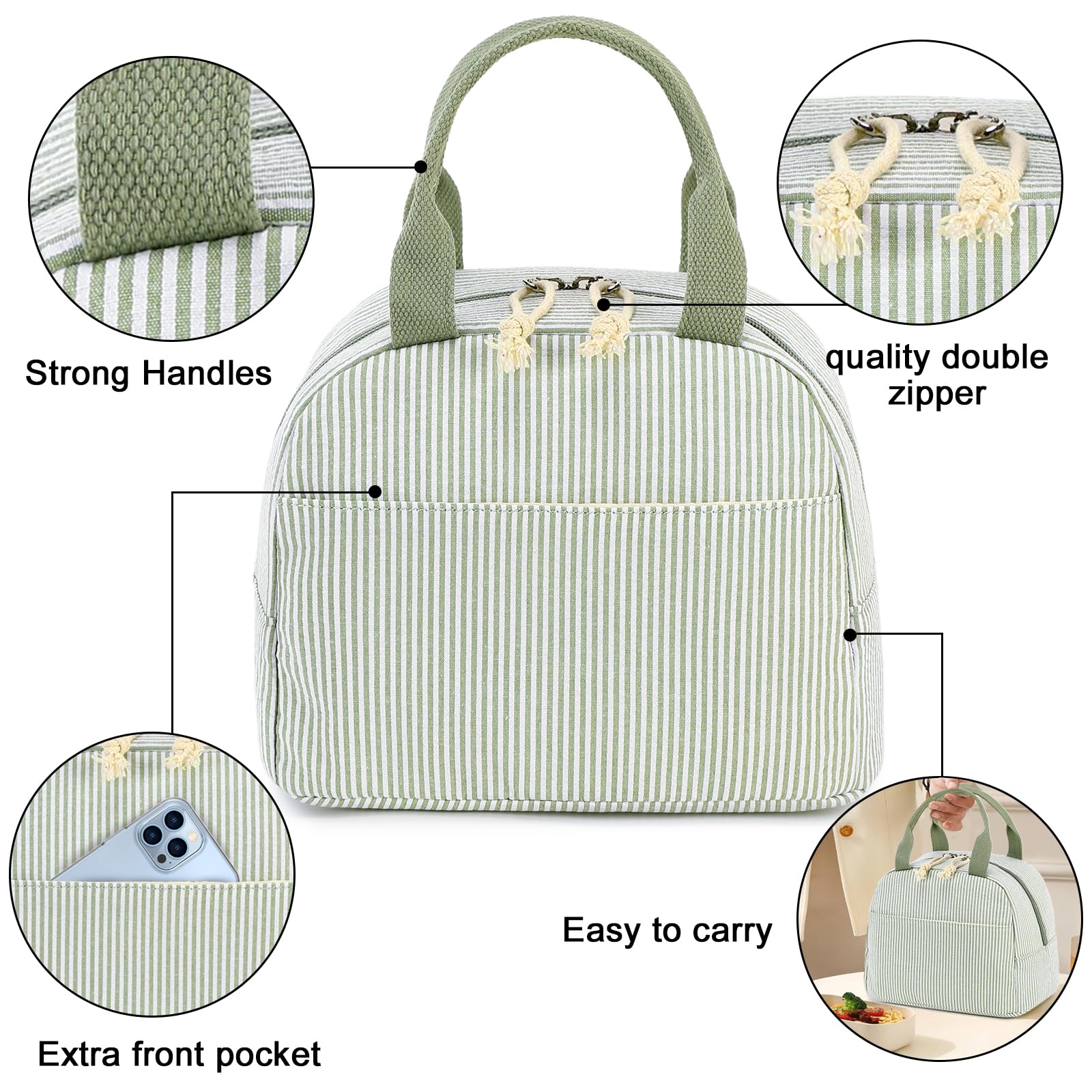 Bluboon lunch bag corduroy design adds modern style for work or outings.
