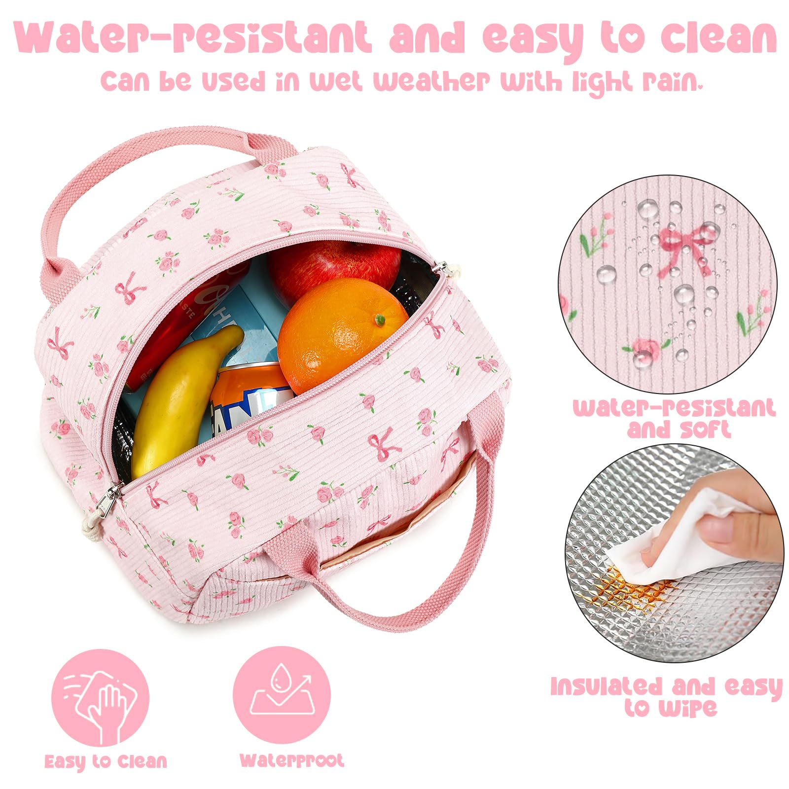 Bluboon large capacity fits lunchbox, snacks, and small essentials.