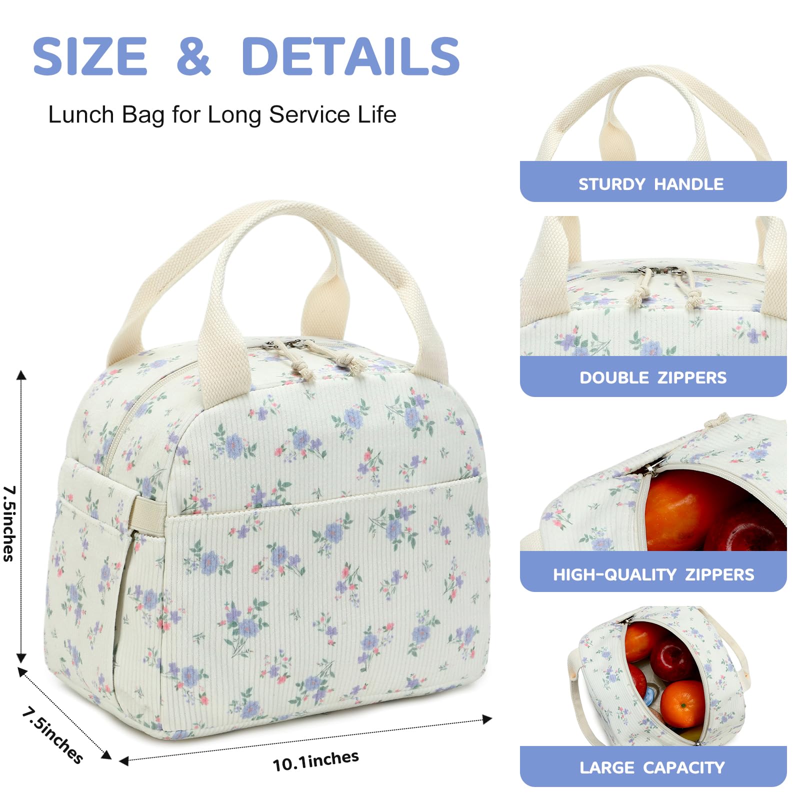 Bluboon lunch bag durable zippers for reliable daily use.