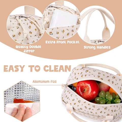 Bluboon lunch bag durable zippers ensure reliable daily use.
