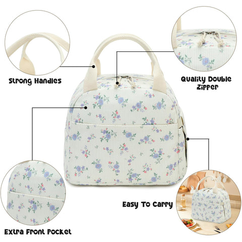 Bluboon lunch bag easy to clean exterior stays fresh after busy days.