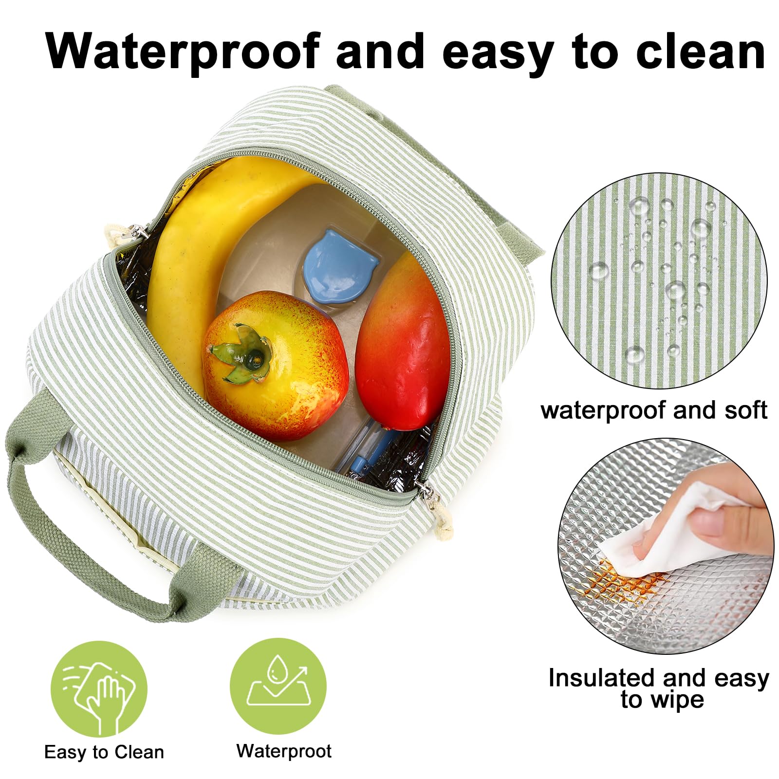 Bluboon lunch bag two-way zipper for easy access and reliability.