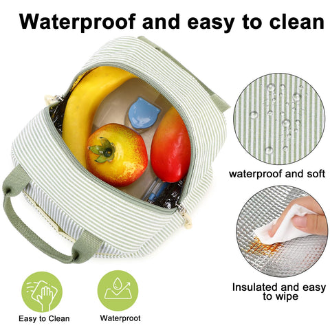 Bluboon lunch bag two-way zipper for easy access and reliability.