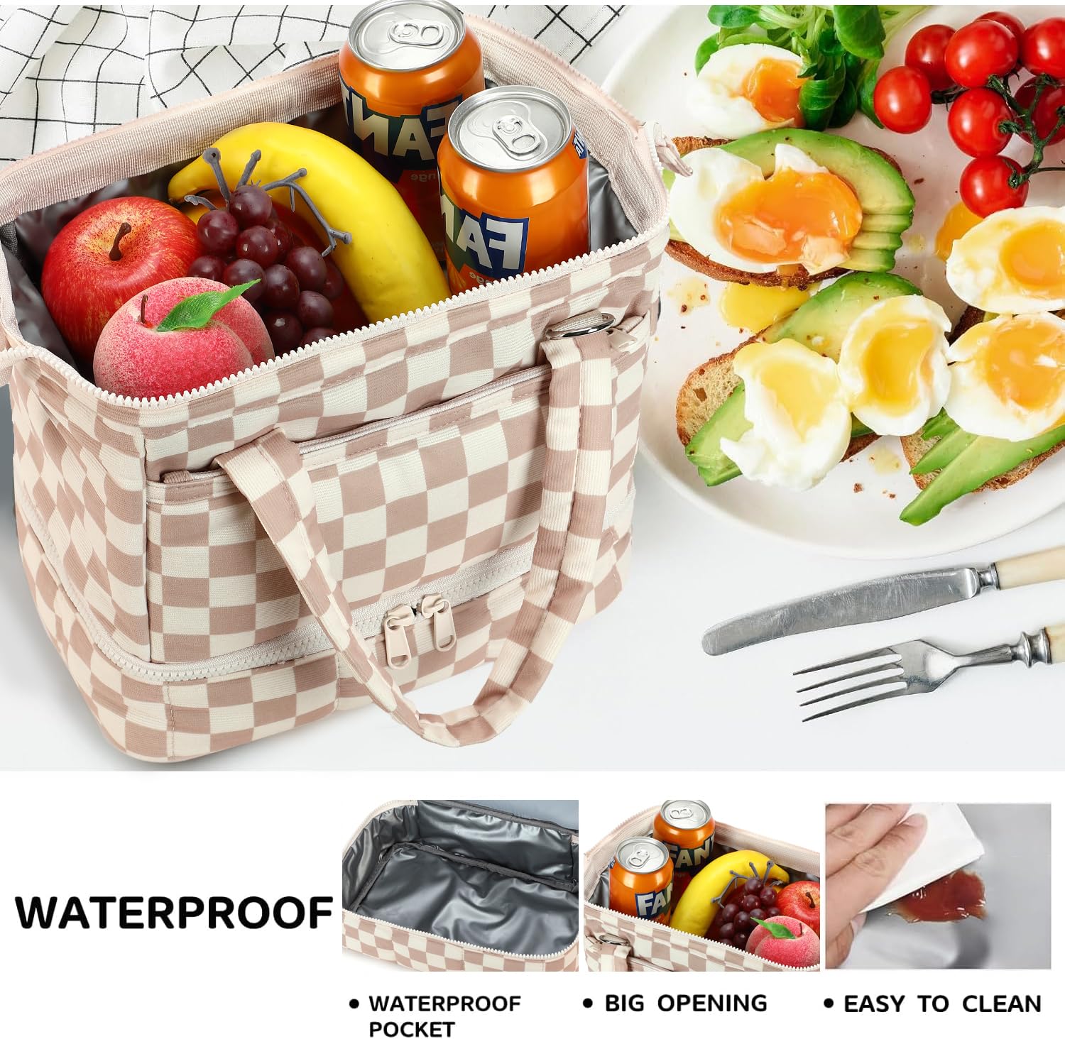 Bluboon lunch box top handle provides versatile carrying options.
