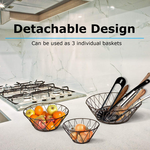 Blue Donuts versatile hanging display that can be used as a single unit or separate baskets.