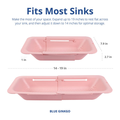 Blue Ginkgo pink BPA-free and heat-resistant colander for cooking