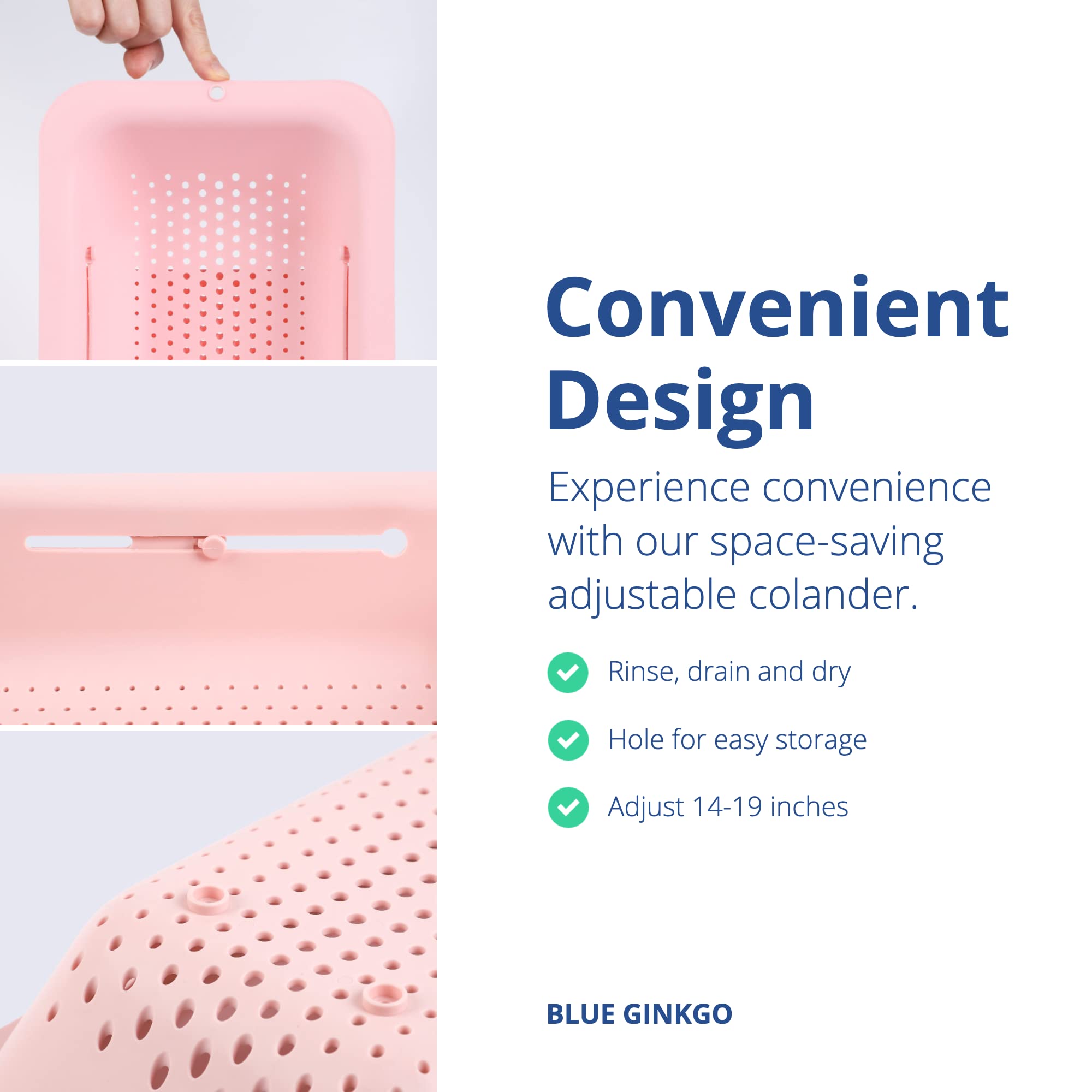 Blue Ginkgo pink drying basket for air-drying dishes and utensils