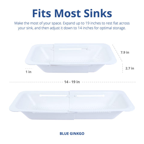 Blue Ginkgo colander features evenly spaced holes for airflow.