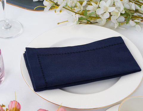 Blue Needles navy napkins elevate casual and formal dining occasions.