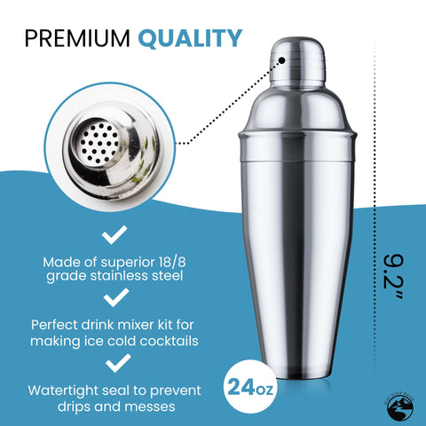 Blue River Water double-sided jigger with 1.0/0.5 oz measures.