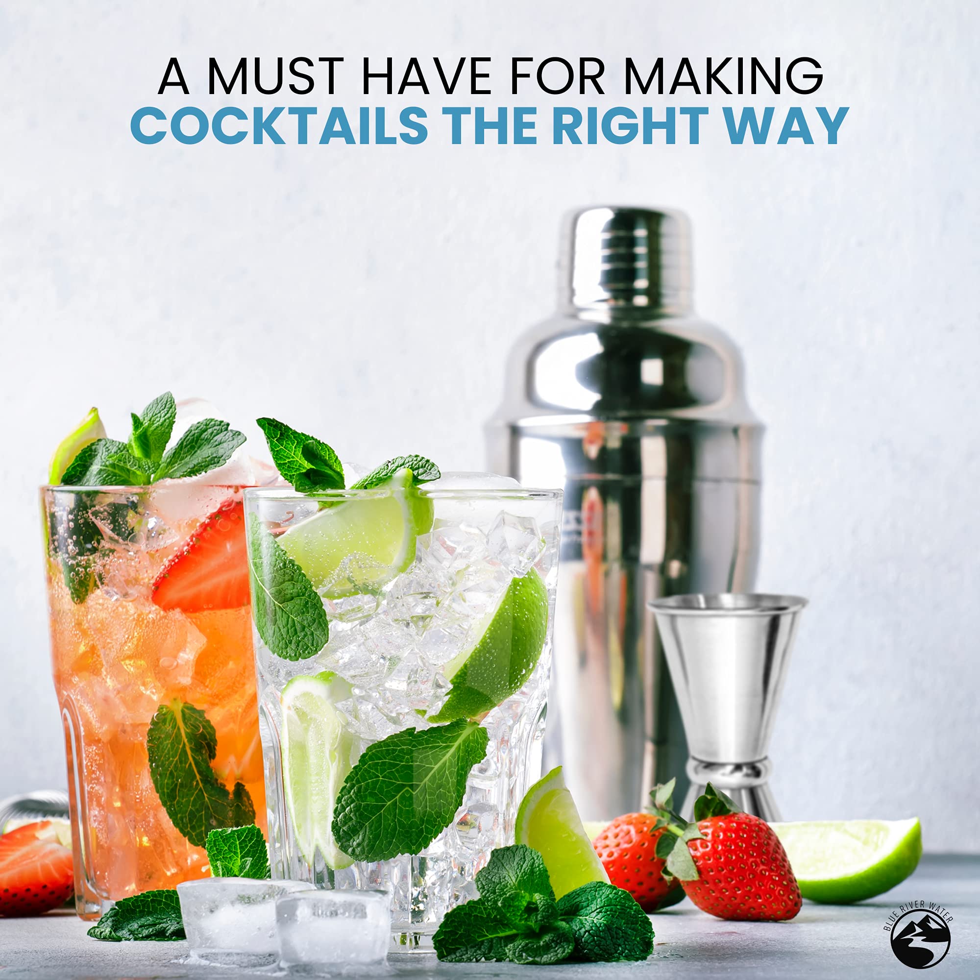 Blue River Water recipe book for bartending inspiration.