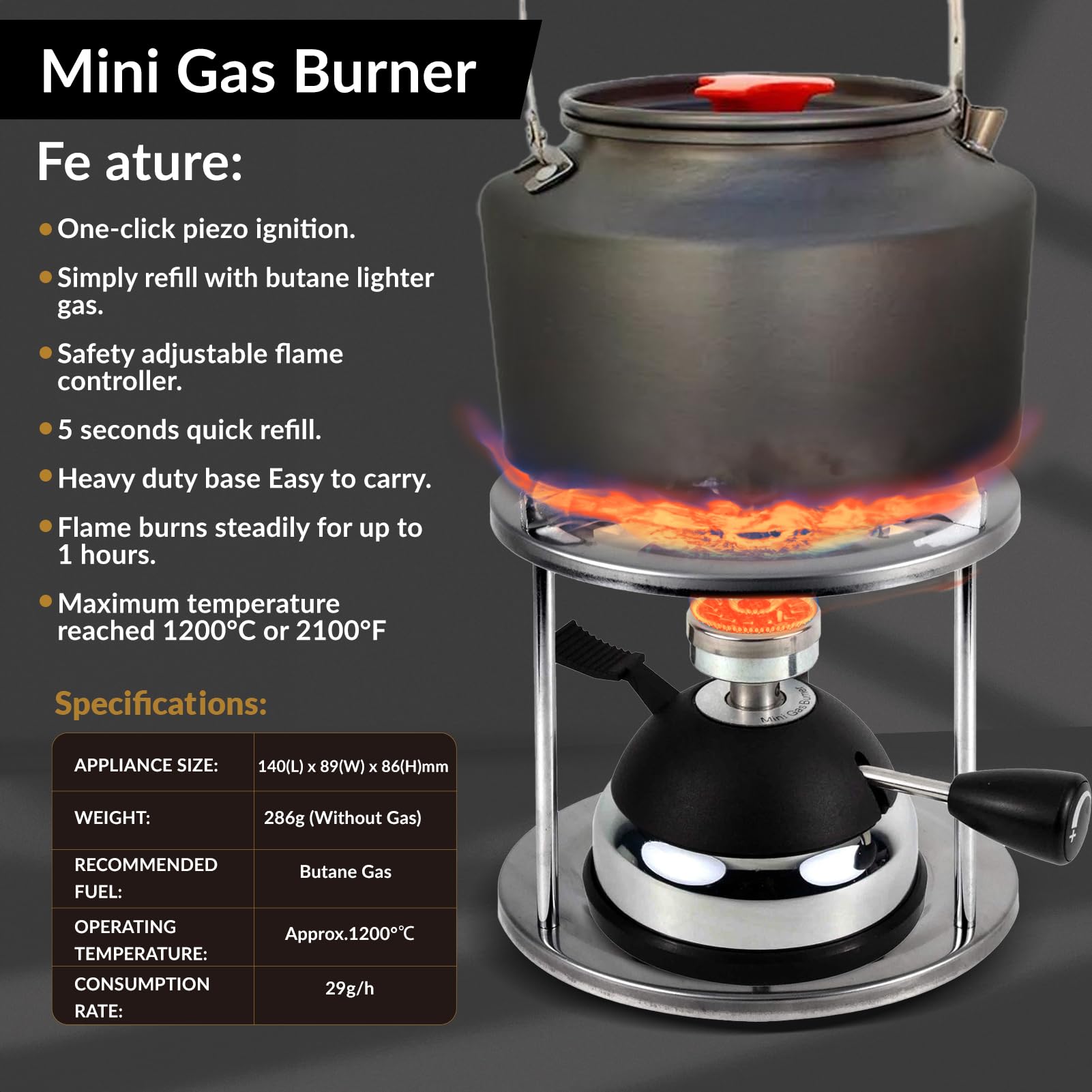 BlueFire assembly rack keeps stove parts organized for travel.