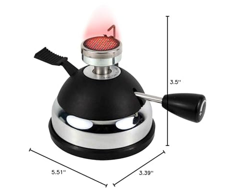 BlueFire siphon-compatible burner supports espresso and fondue setups.