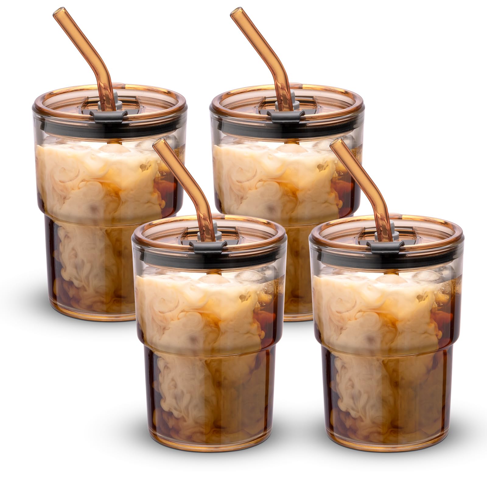 BLUEPOLAR amber 4-pack tumbler set for daily hydration.