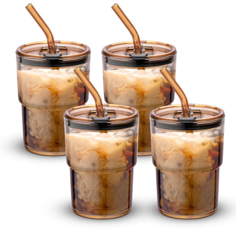 BLUEPOLAR amber 4-pack tumbler set for daily hydration.