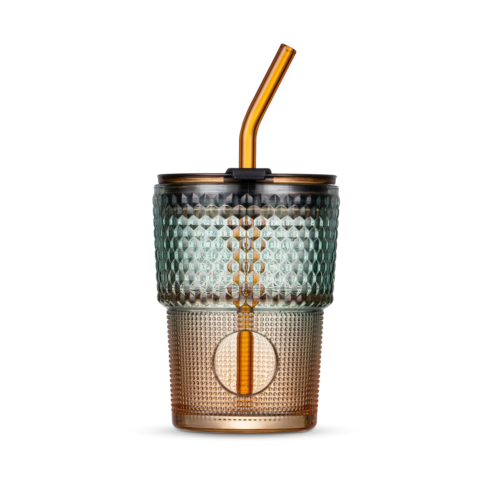 BLUEPOLAR amber-ribbed tumbler with straw for hot beverages on the go