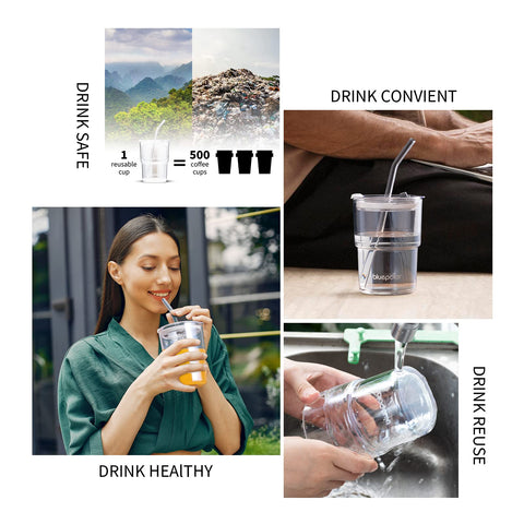 BLUEPOLAR BPA/BPS-free glass supports clean sipping and beverage freedom.