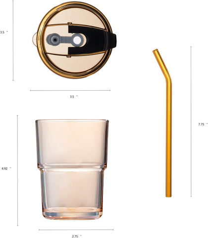BLUEPOLAR tumbler with straw and dustproof lid for easy sipping.