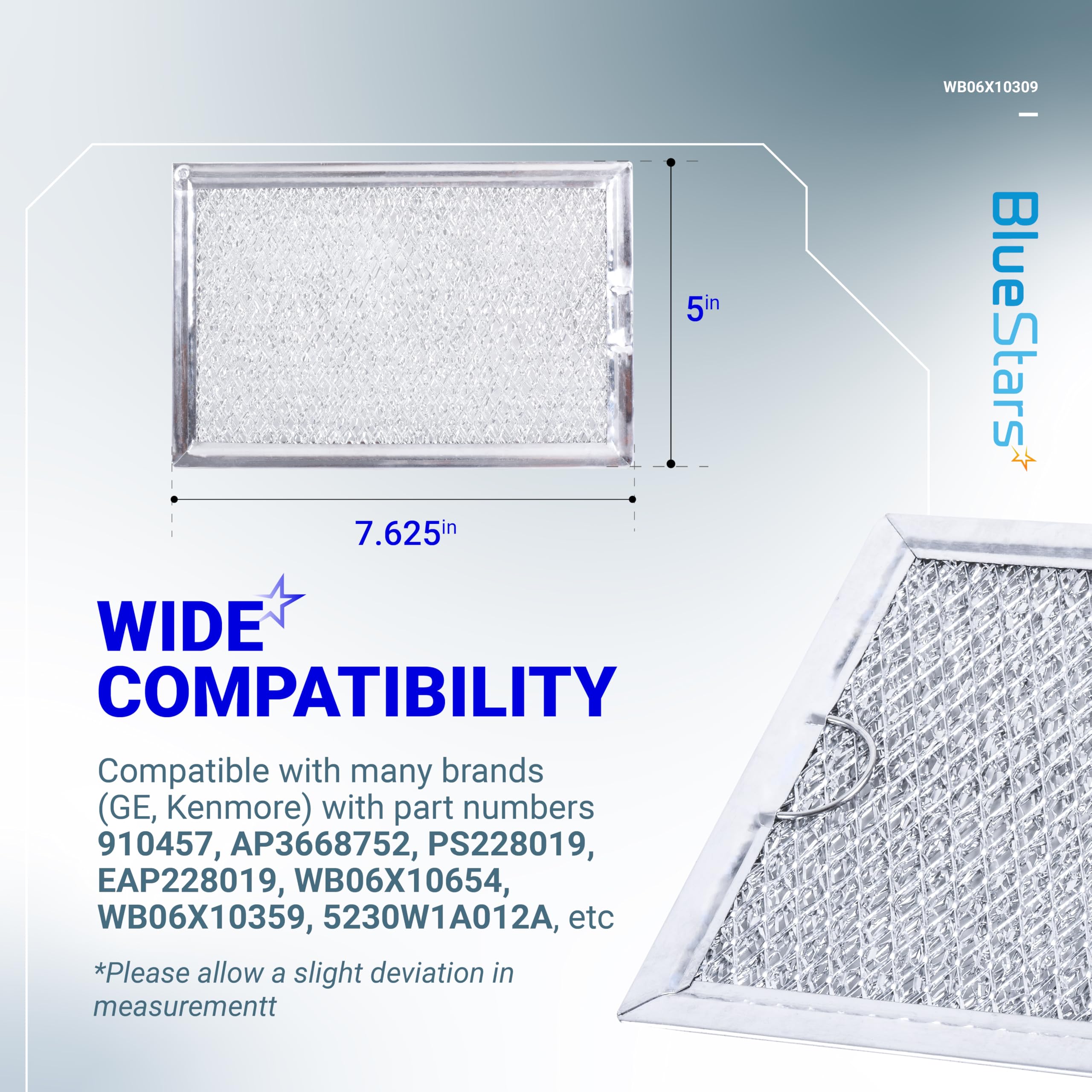BlueStars WB06X10359 grease filter pack shot with five replacements for quick kitchen upkeep