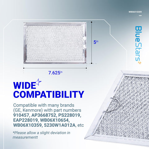 BlueStars WB06X10359 grease filter pack shot with five replacements for quick kitchen upkeep