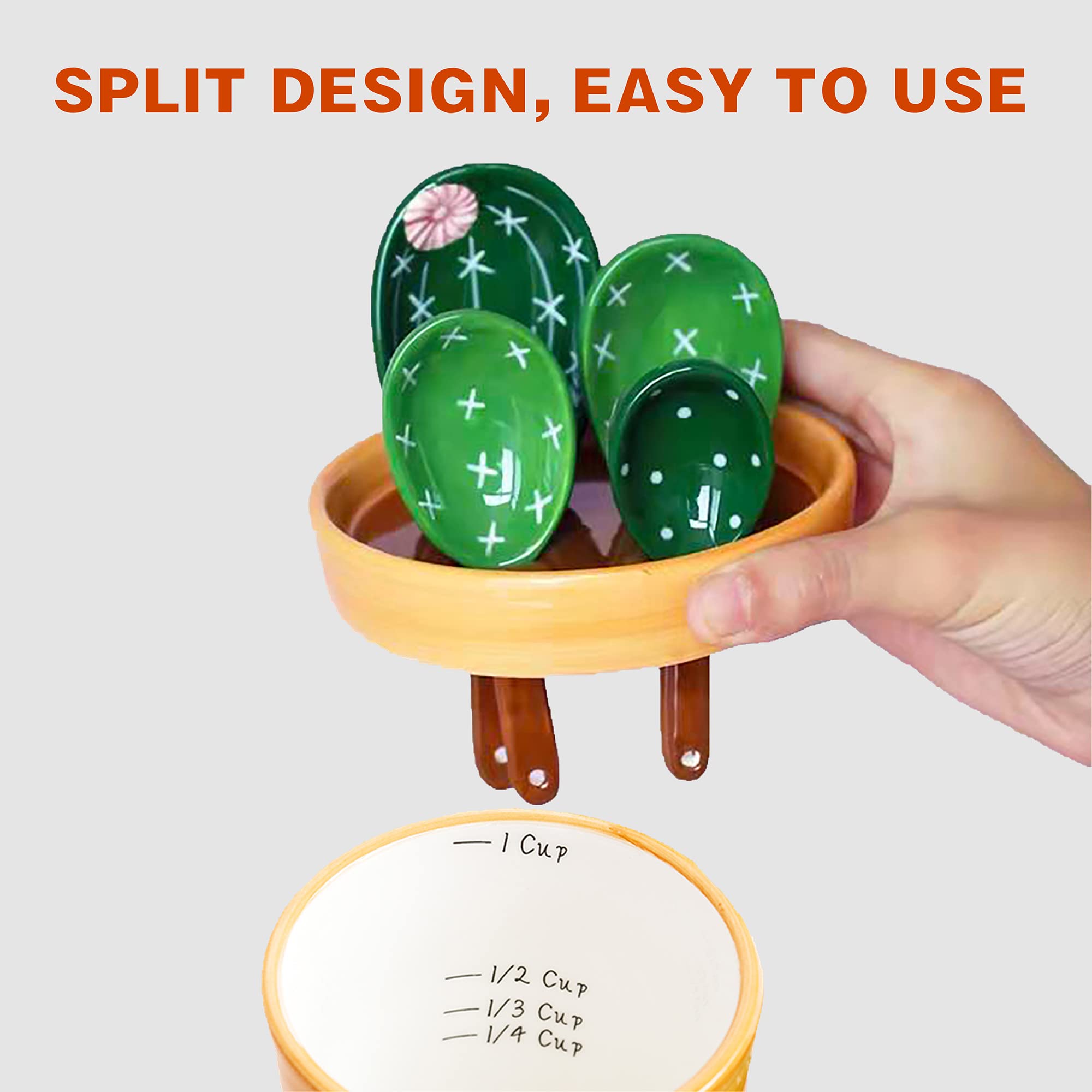 Cactus measuring cup (290 ml) with wave bottom for versatile portions