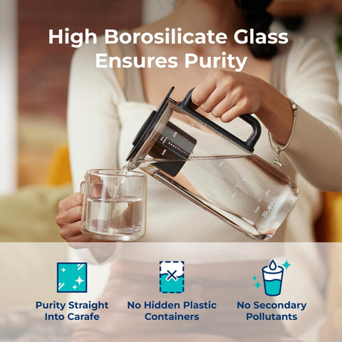 Bluevua replacement carafe inner perspective shows seamless RO system compatibility