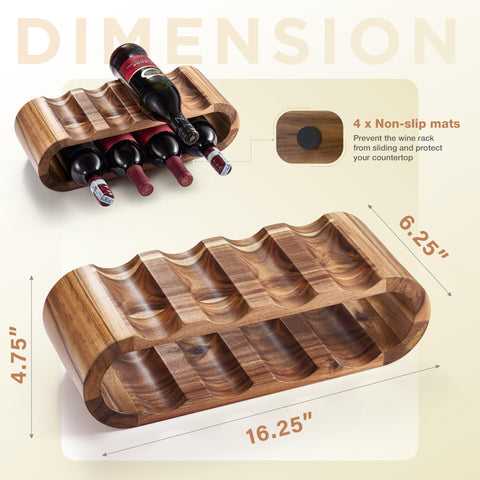 BLUEWEST acacia wood wine rack stand showing natural craftsmanship.