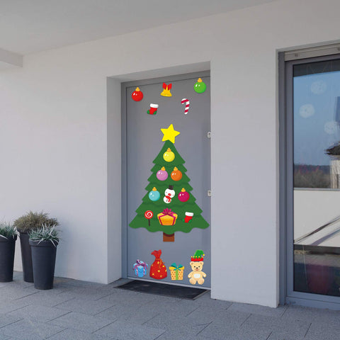 Blulu magnet set shown with gifts and ornaments for a playful holiday look
