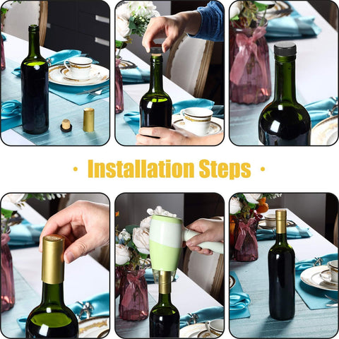 Blulu cap application demonstrates easy sealing with heat shrink wrap on bottles.