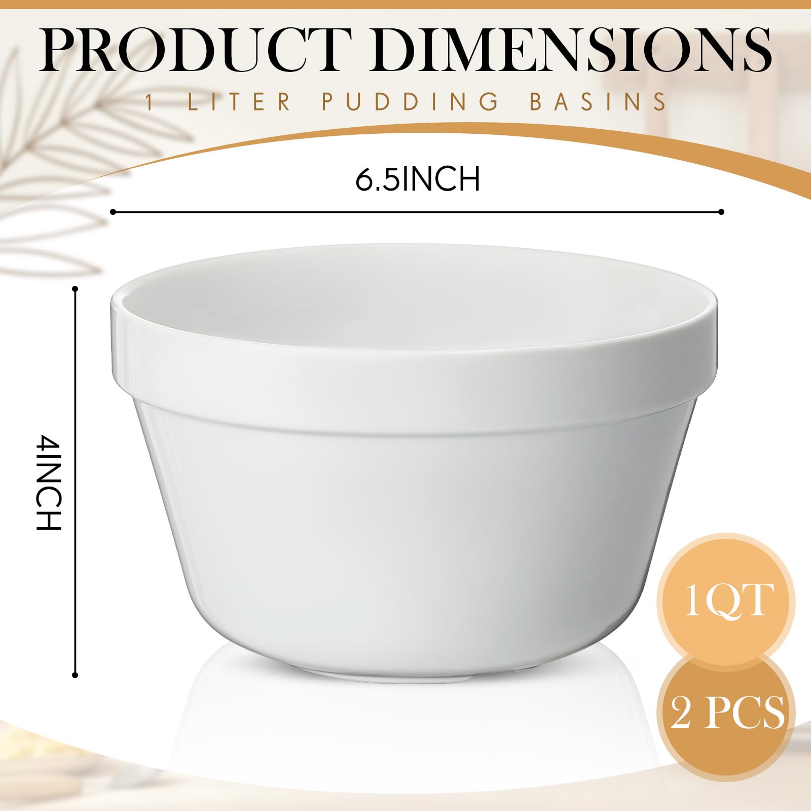 Blushtier ovenproof ceramic pudding basins sized 6.5 x 4 inches
