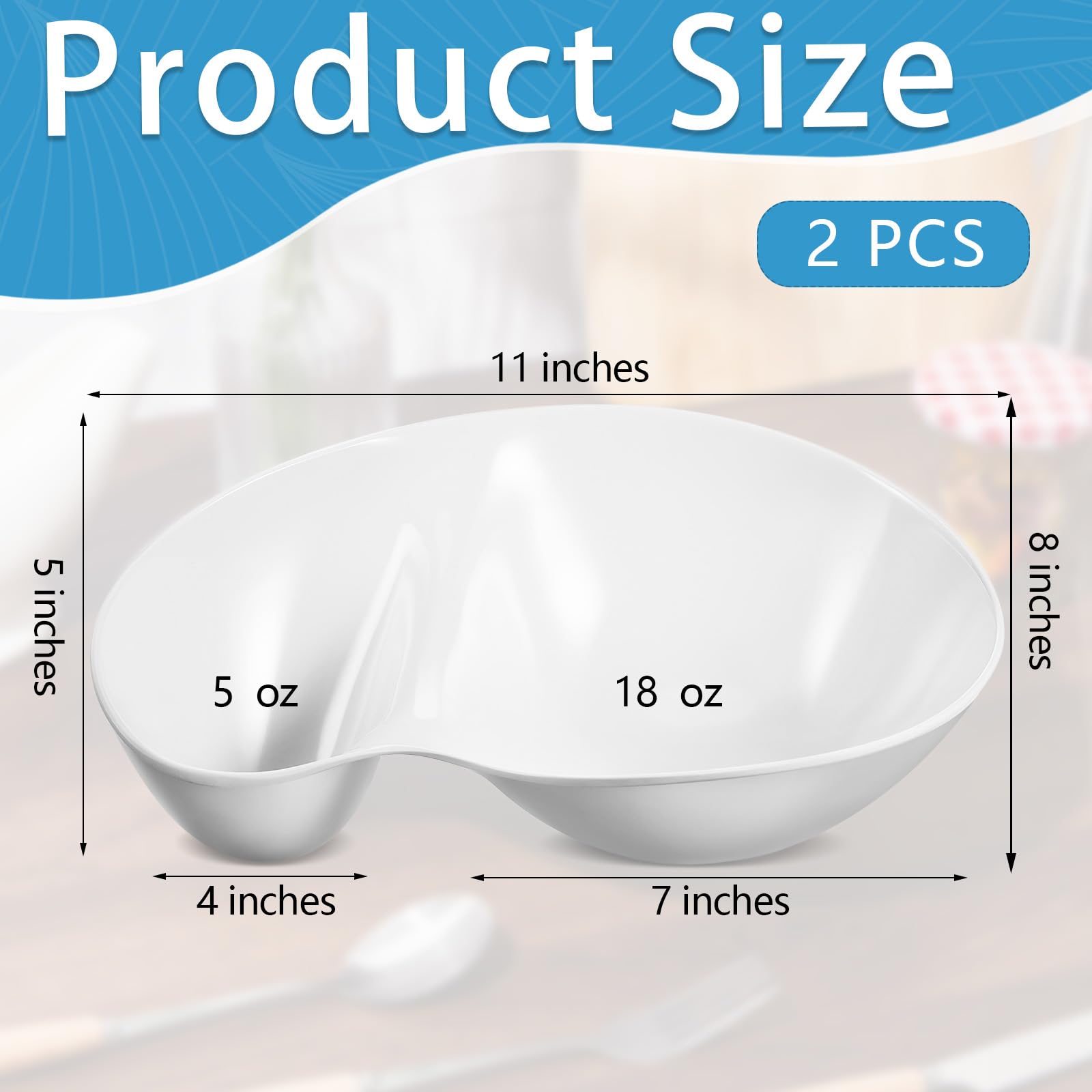 Blushtier divided serving tray with sauce compartment keeps dips neat.