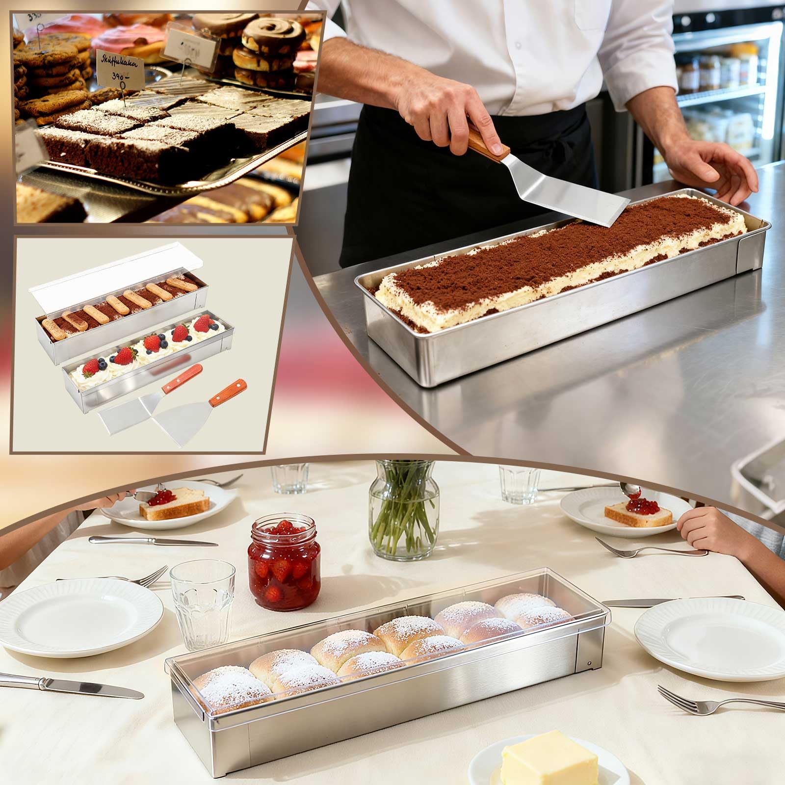 Blushtier flat spatula assists even filling and serving.