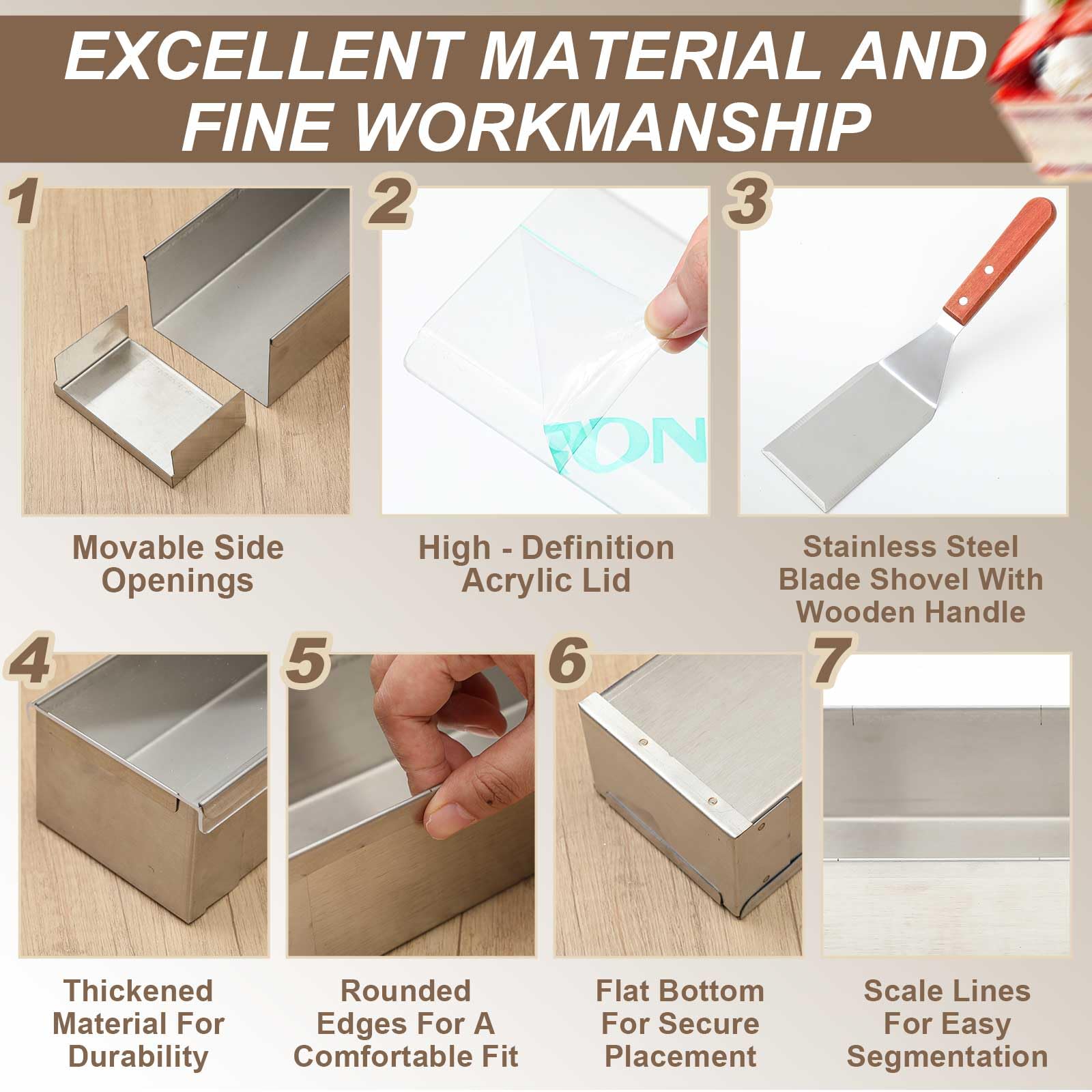 Blushtier triangular shovel helps level batter and guide slicing.