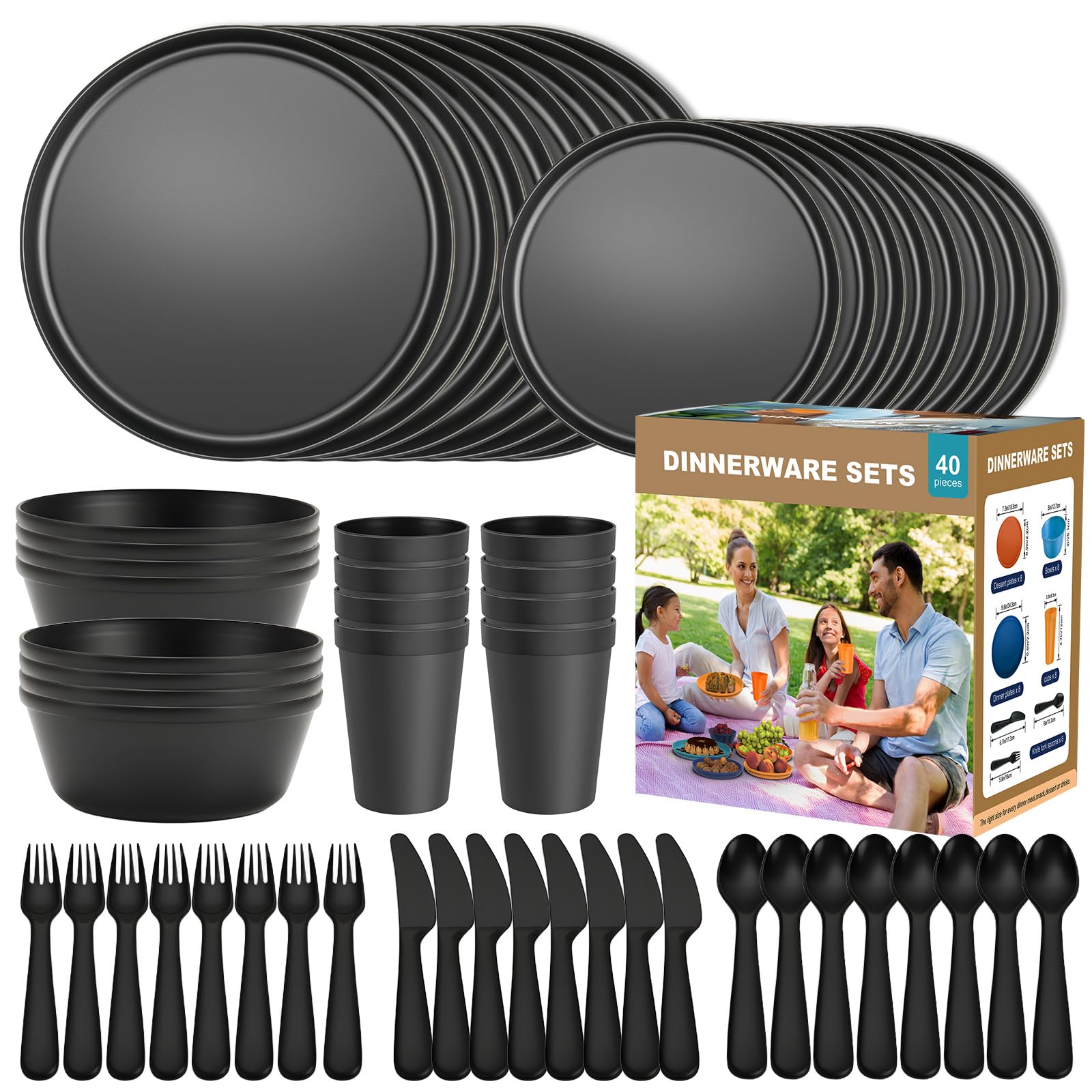 Blwan 10-inch dinner plates shown in a compact RV setting for easy meal prep.