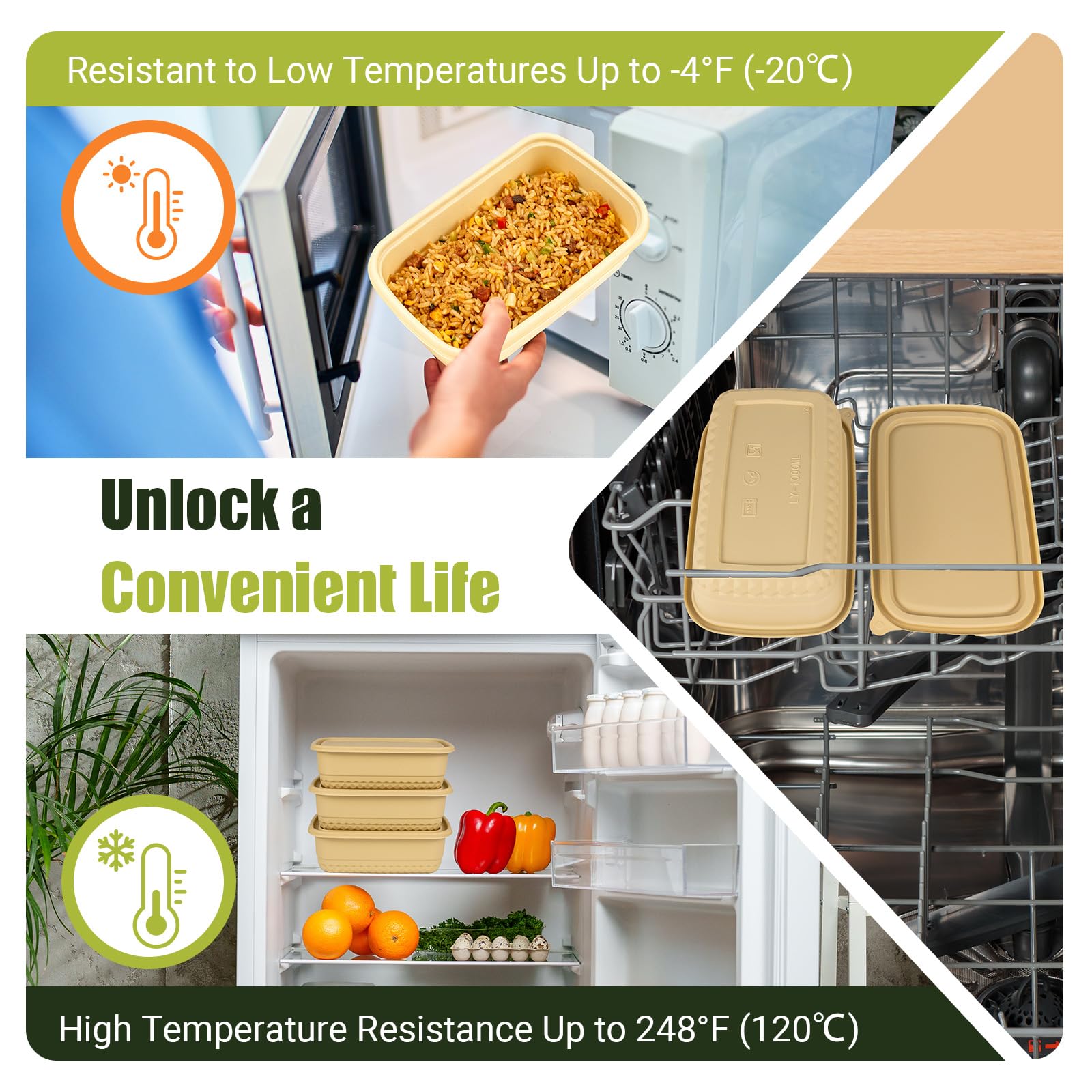 Bmboryxa microwave-safe and dishwasher-safe meal prep containers for easy cleanup.