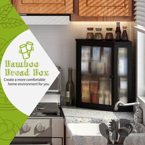 BMOSU bamboo kitchen organizer shows a front view for easy viewing