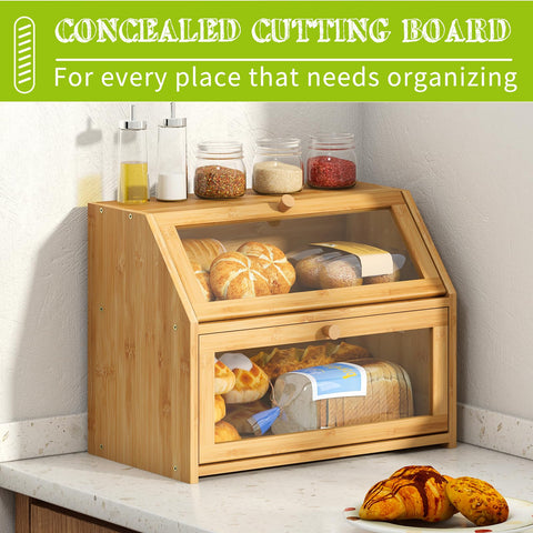 BMOSU bread box with acrylic door for quick content viewing.