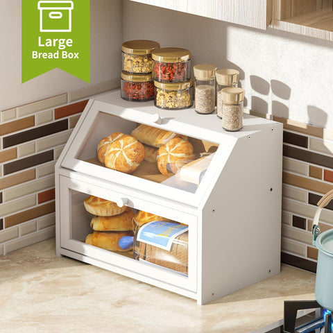 BMOSU bread box on the kitchen counter for easy access