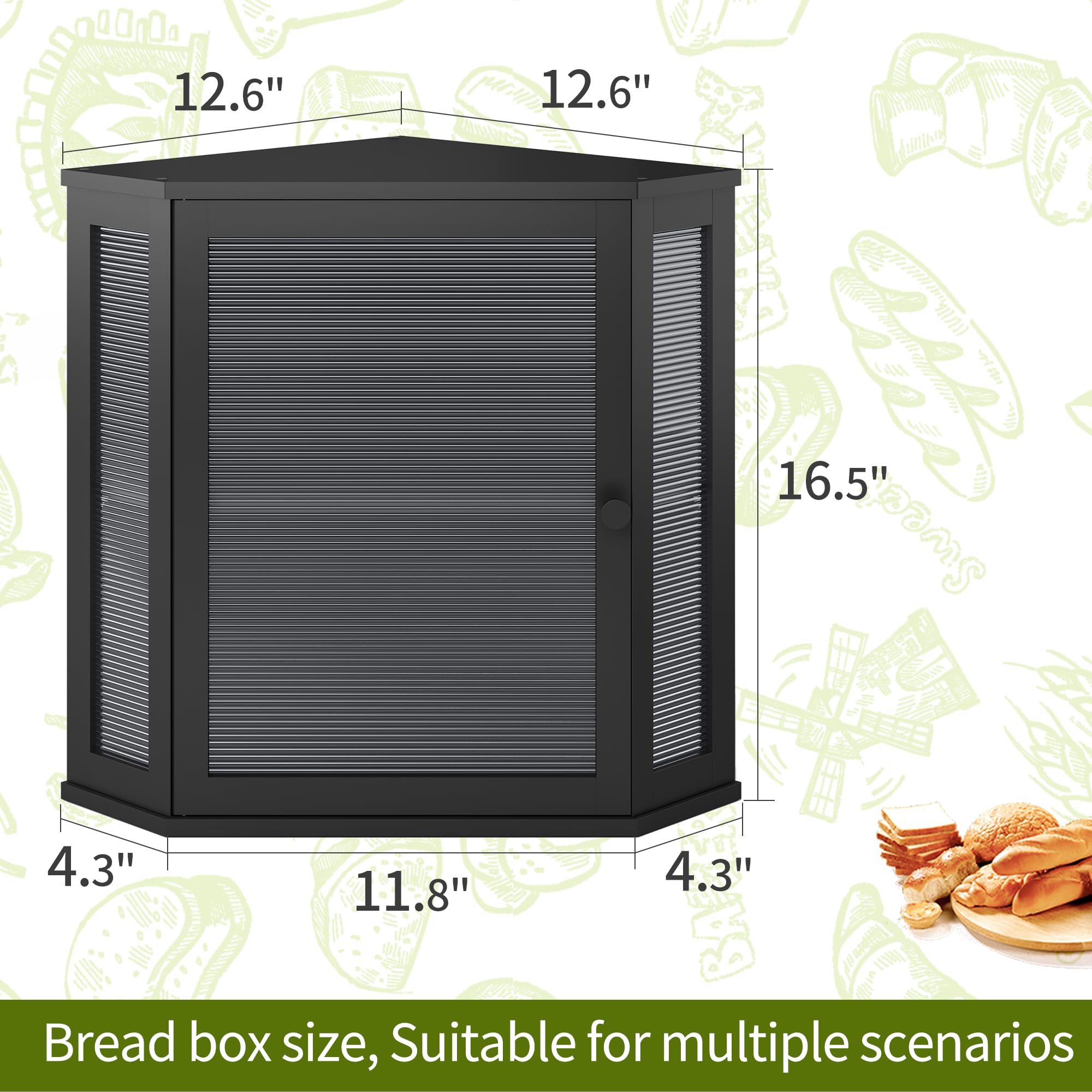 BMOSU corner bread box fits well in ventilated spaces for storage