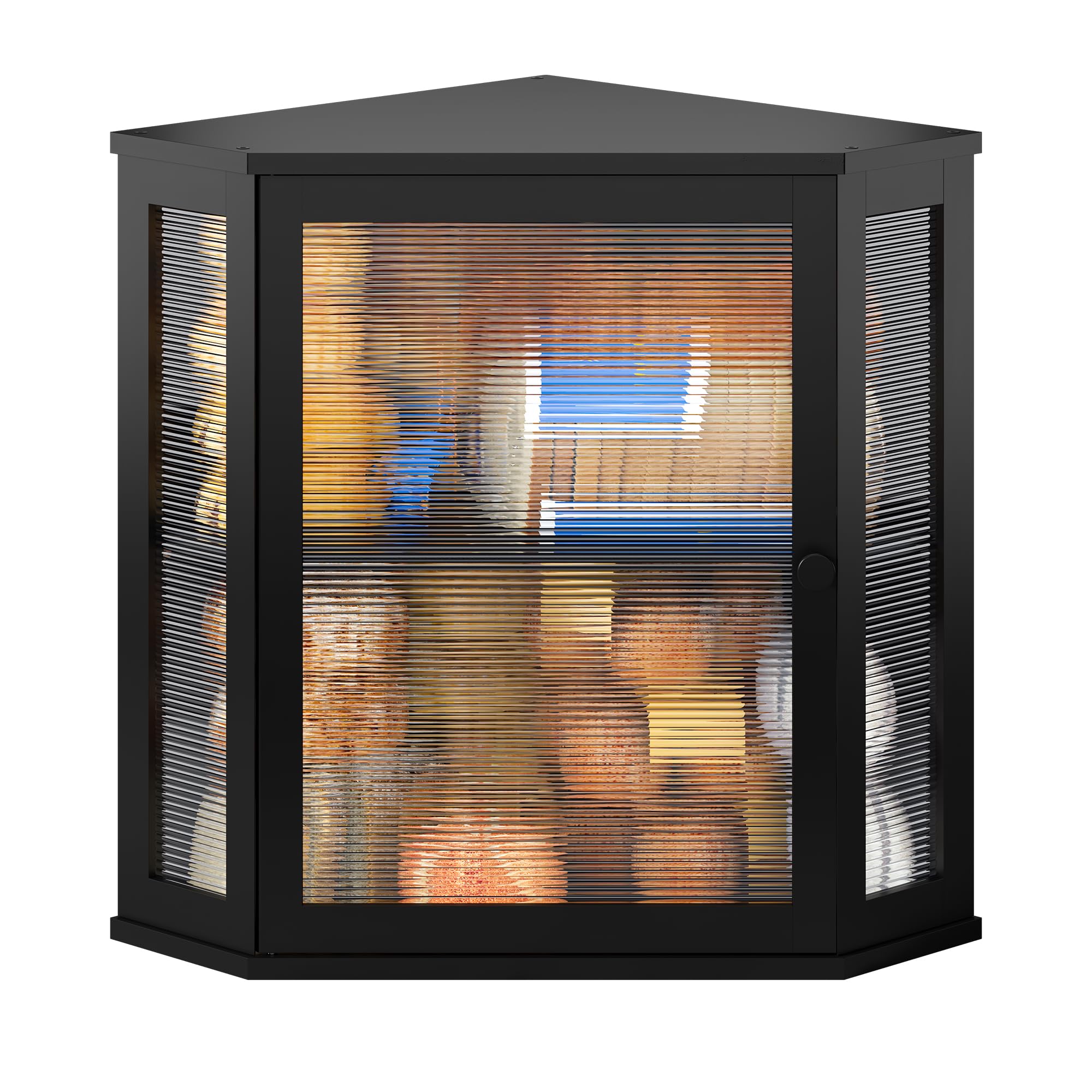 BMOSU corner bread box double layer stores two loaves on the countertop