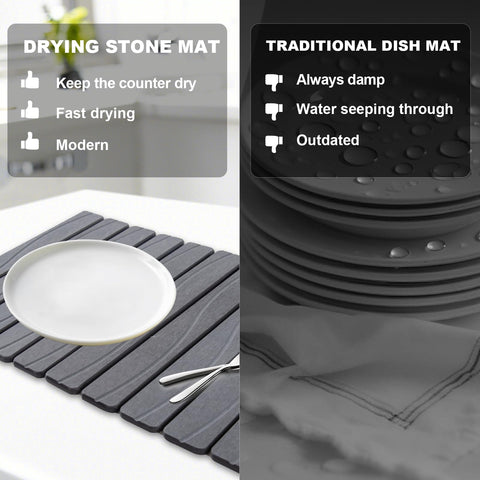 Bmrewax foldable stone drying mat folded for compact storage.