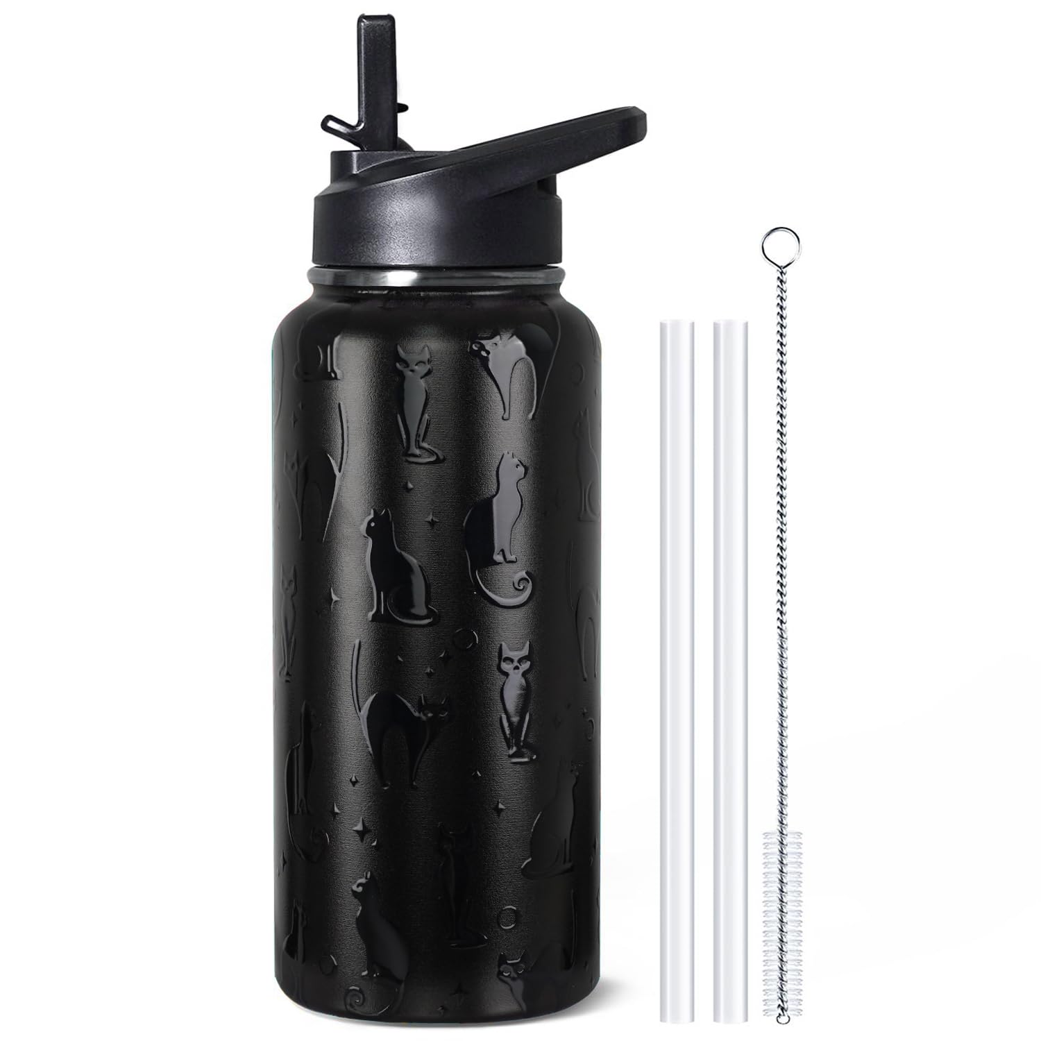 bmxbsk 32 oz Halloween tumbler with a 3D black cat design for standout style.