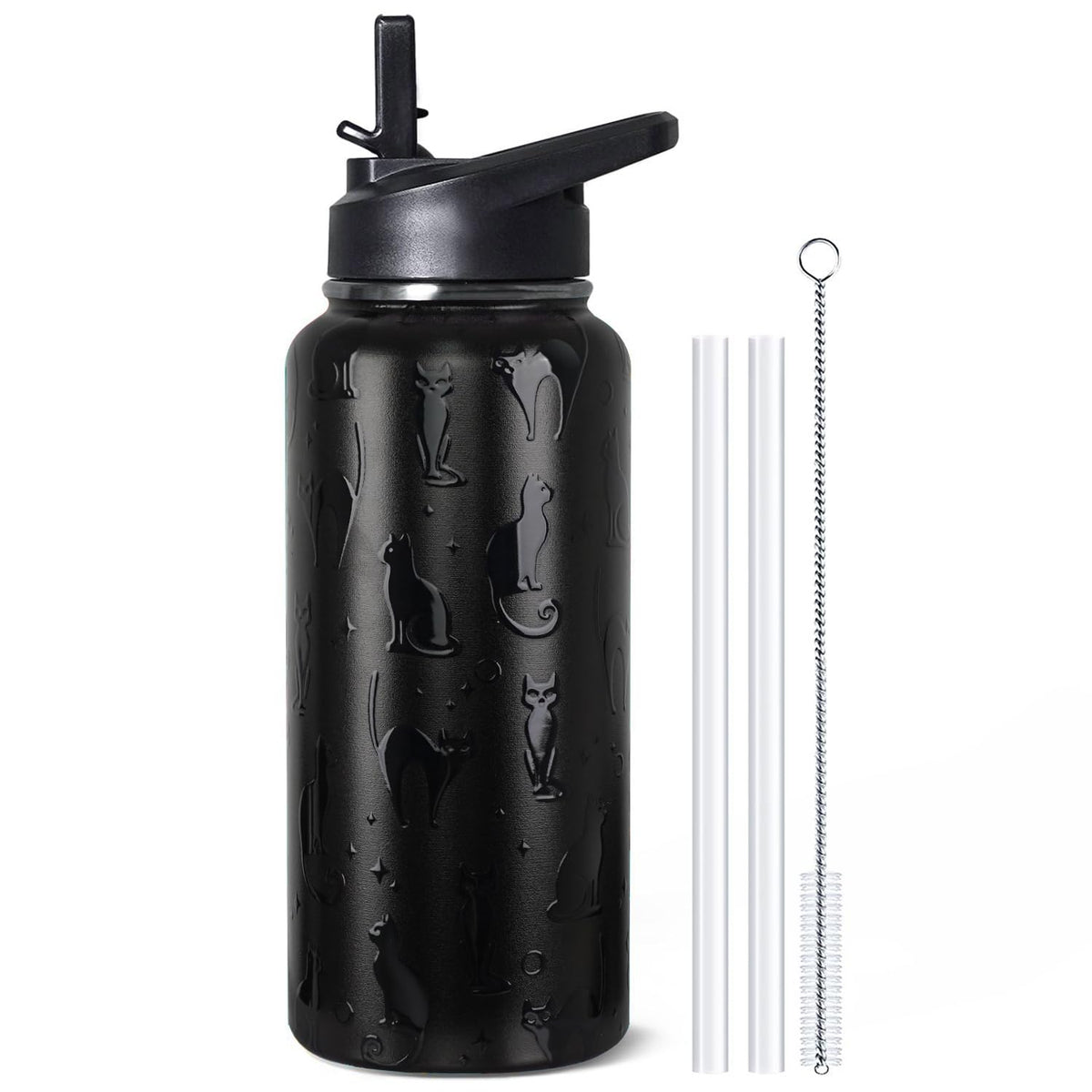 bmxbsk 32 oz Halloween tumbler with a 3D black cat design for standout style.