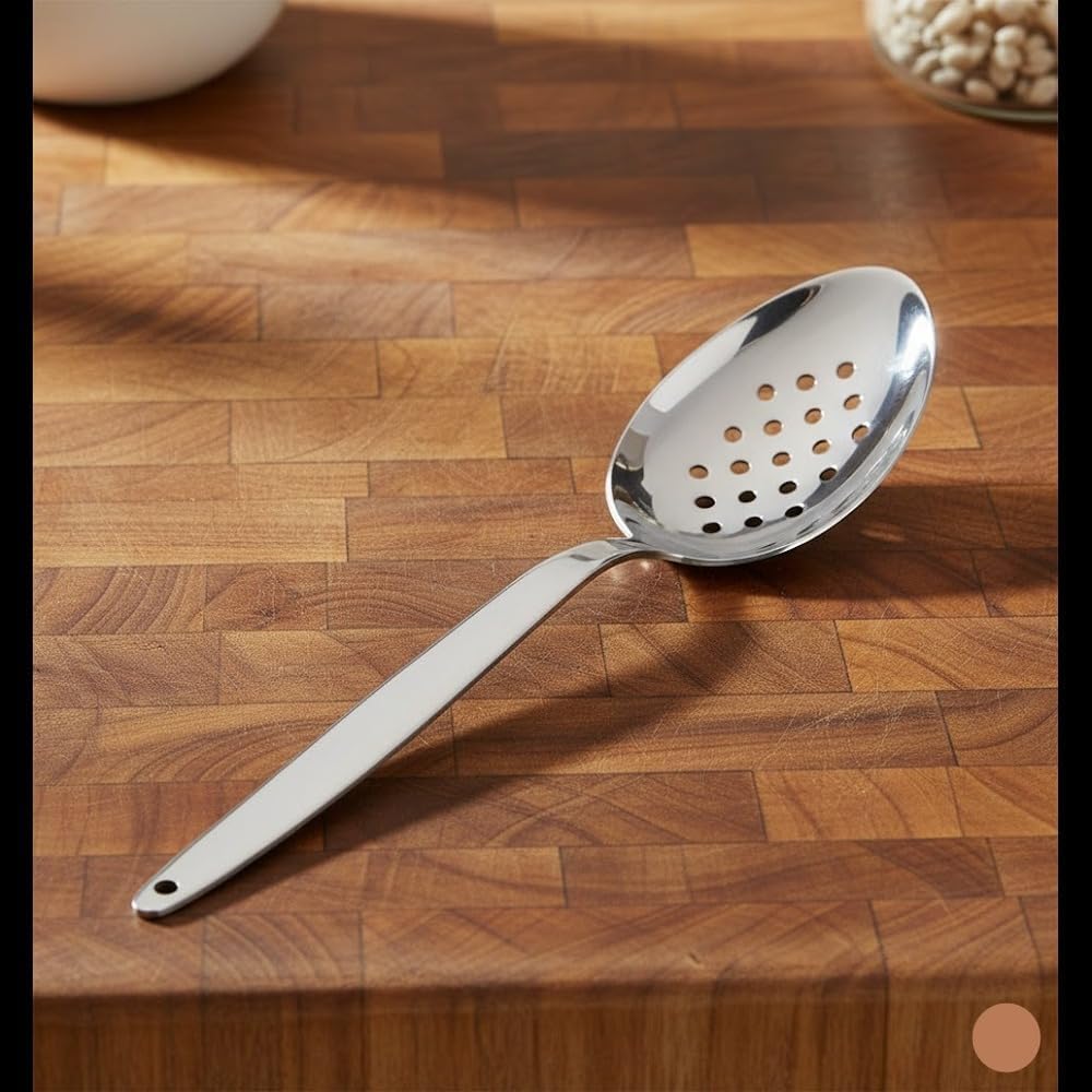 BNAZIND Kunz perforated spoon with a mirror finish for professional presentation.