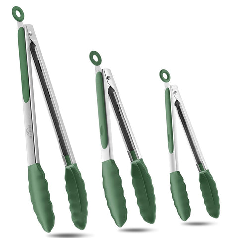 Bnlcd 7-inch turquoise heat-resistant tongs for precise grilling and serving